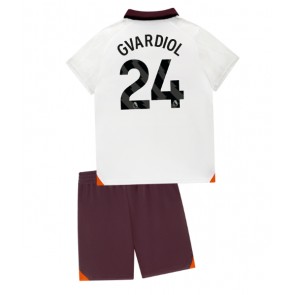 Manchester City Josko Gvardiol #24 Udebanesæt Børn 2023-24 Kort ærmer (+ korte bukser)